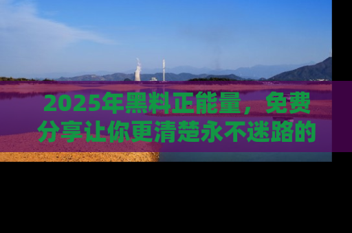 2025年黑料正能量，免费分享让你更清楚永不迷路的真相！