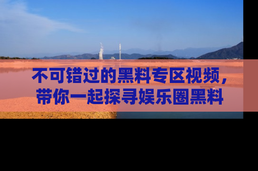 不可错过的黑料专区视频，带你一起探寻娱乐圈黑料