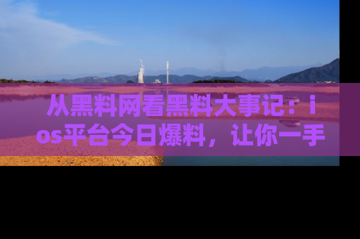 从黑料网看黑料大事记：ios平台今日爆料，让你一手掌握八卦内幕