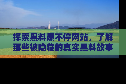 探索黑料爆不停网站，了解那些被隐藏的真实黑料故事