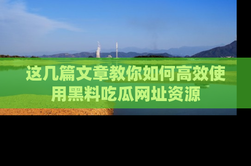 这几篇文章教你如何高效使用黑料吃瓜网址资源