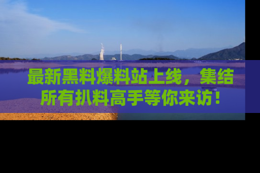 最新黑料爆料站上线，集结所有扒料高手等你来访！